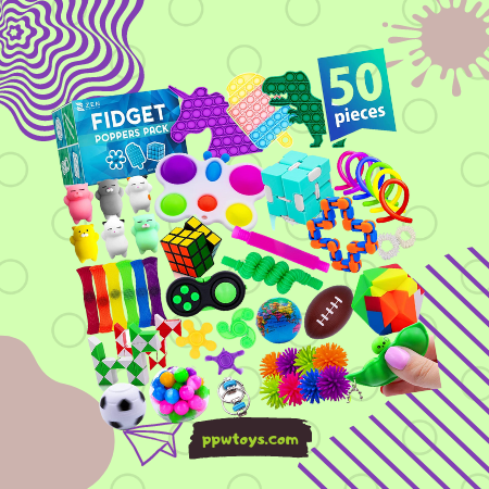 (50 pcs) Mini Popit Figetget Set, Autism Sensory Toys Autistic Toddlers Kids ADHD